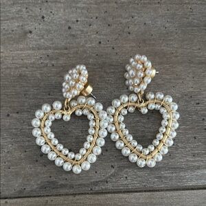 Pearl Heart Earrings